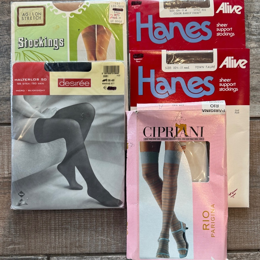 BUNDLE OF 5 PAIRS of thigh highs and stockings;